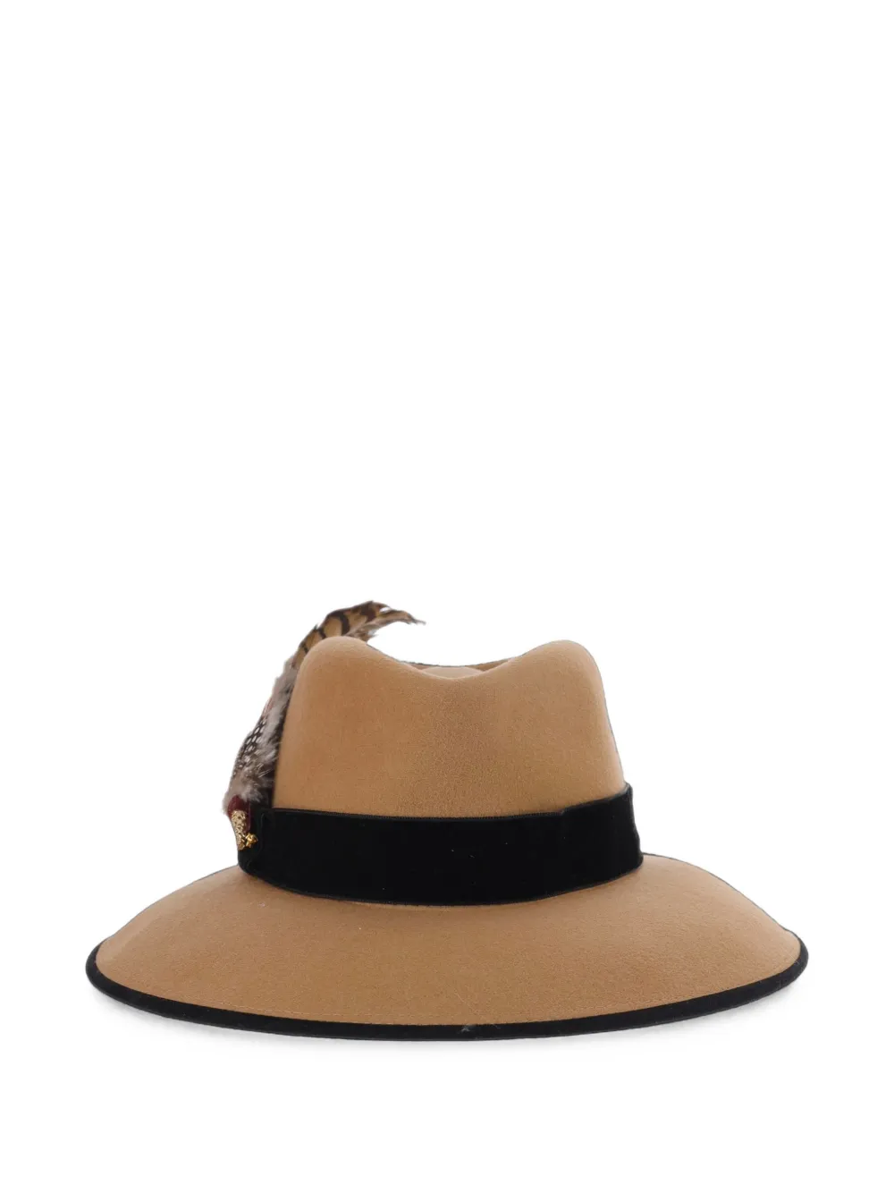 ALEXIA ÁLVAREZ DE TOLEDO feather-embellished velvet-trim hat