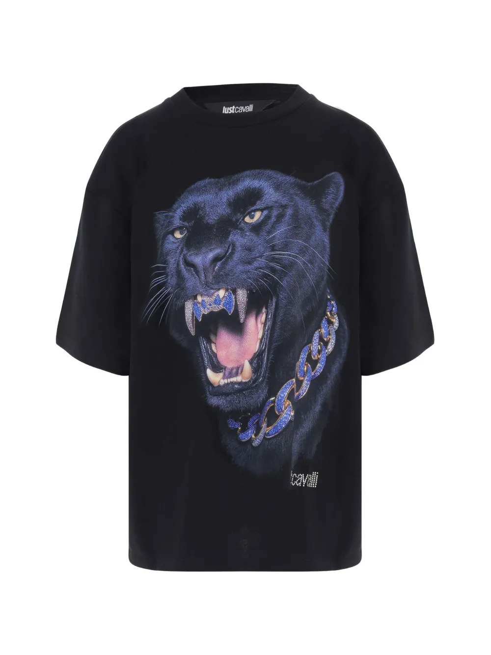 Just Cavalli Panther-print T-shirt In Black