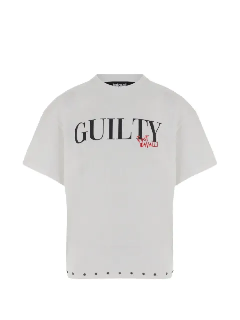 Just Cavalli slogan-print studded T-shirt