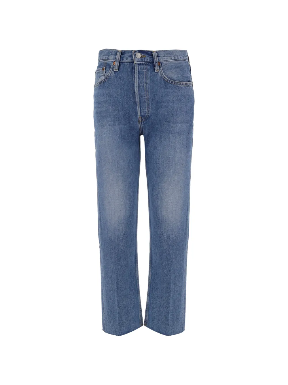 RE/DONE Stove Pipe washed-effect jeans - Blau