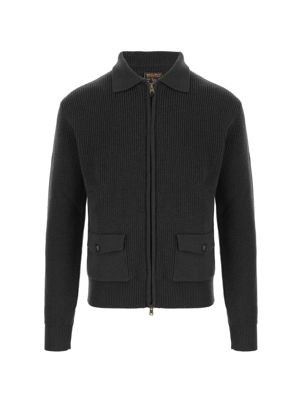 Woolrich ribbed-knit zip-up cardigan | Black | Image 1