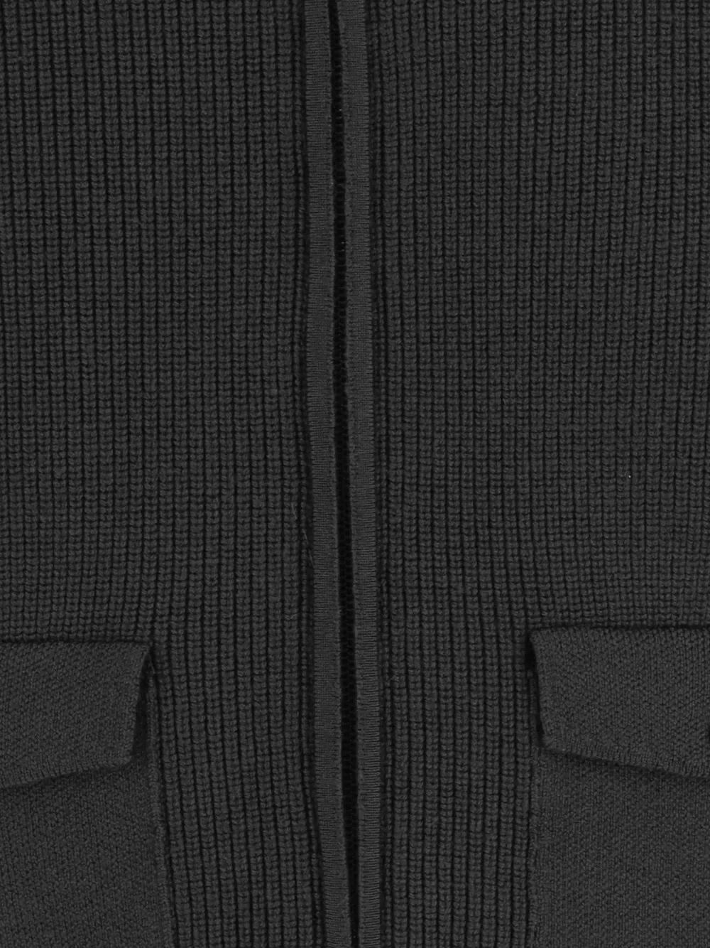 Woolrich Ribgebreid vest Zwart