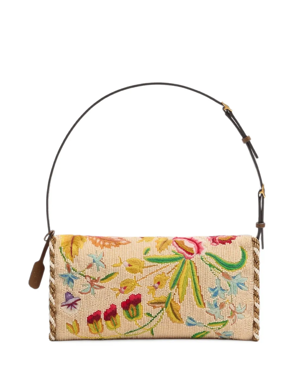 Valentino Garavani VLogo Signature schoudertas met geborduurde bloemen Beige