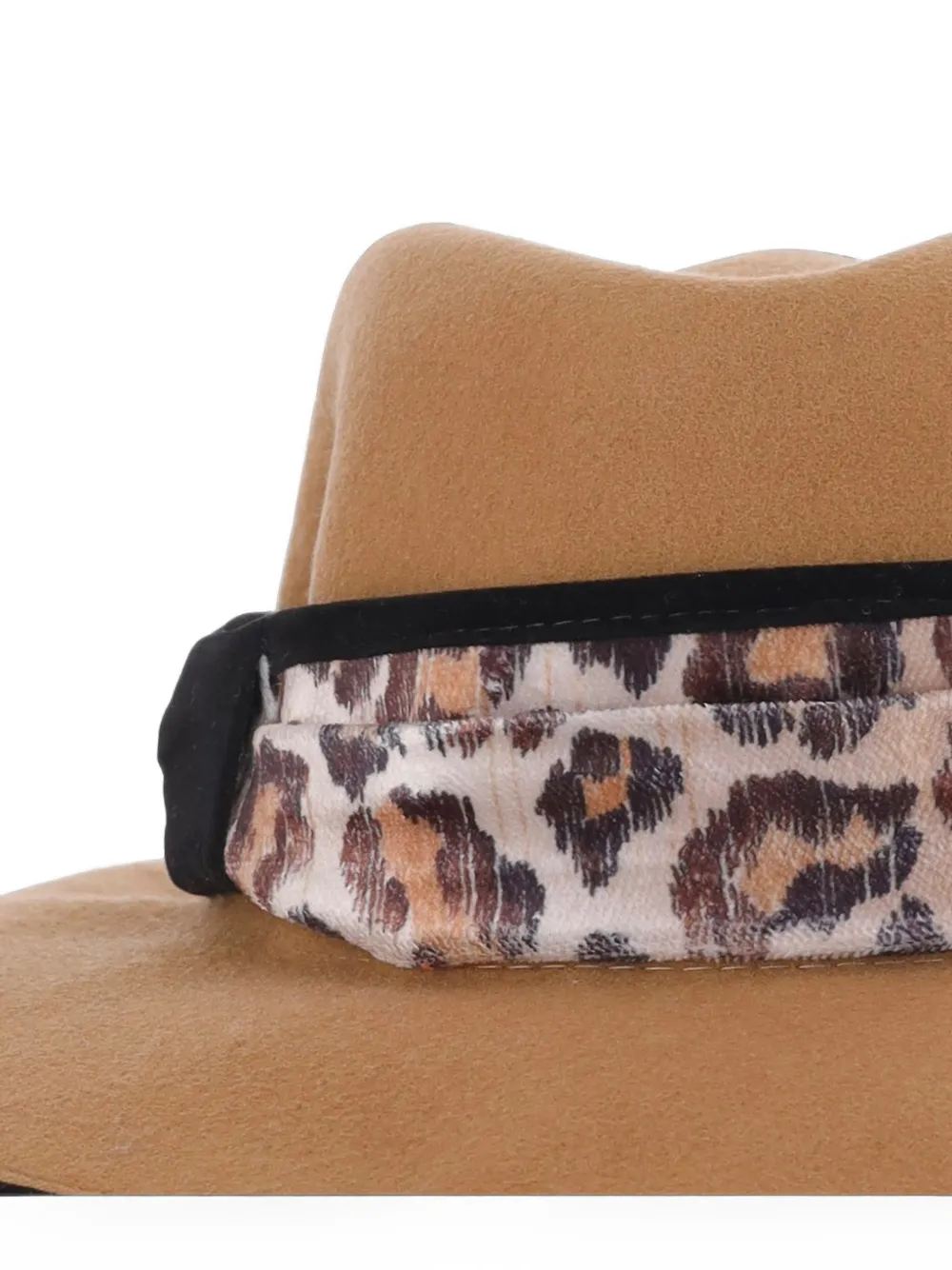 ALEXIA ÁLVAREZ DE TOLEDO Wollen hoed met luipaardprint Beige