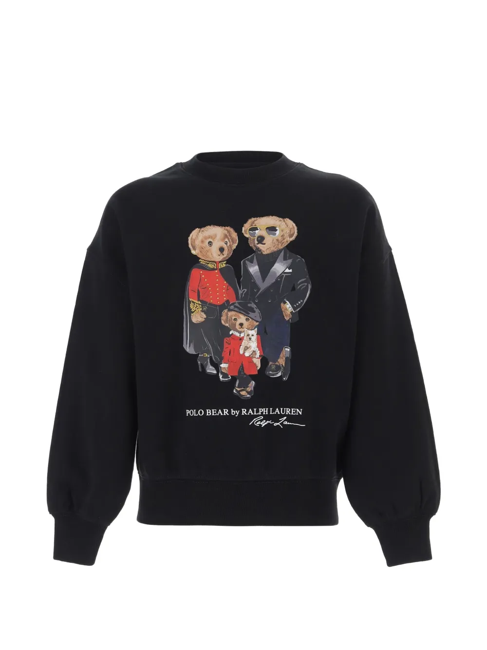 POLO RALPH LAUREN KIDS sweatshirt polo bear family - Nero
