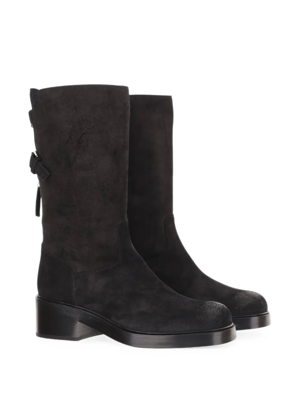 Sartore buckle-detail suede ankle boots Zwart