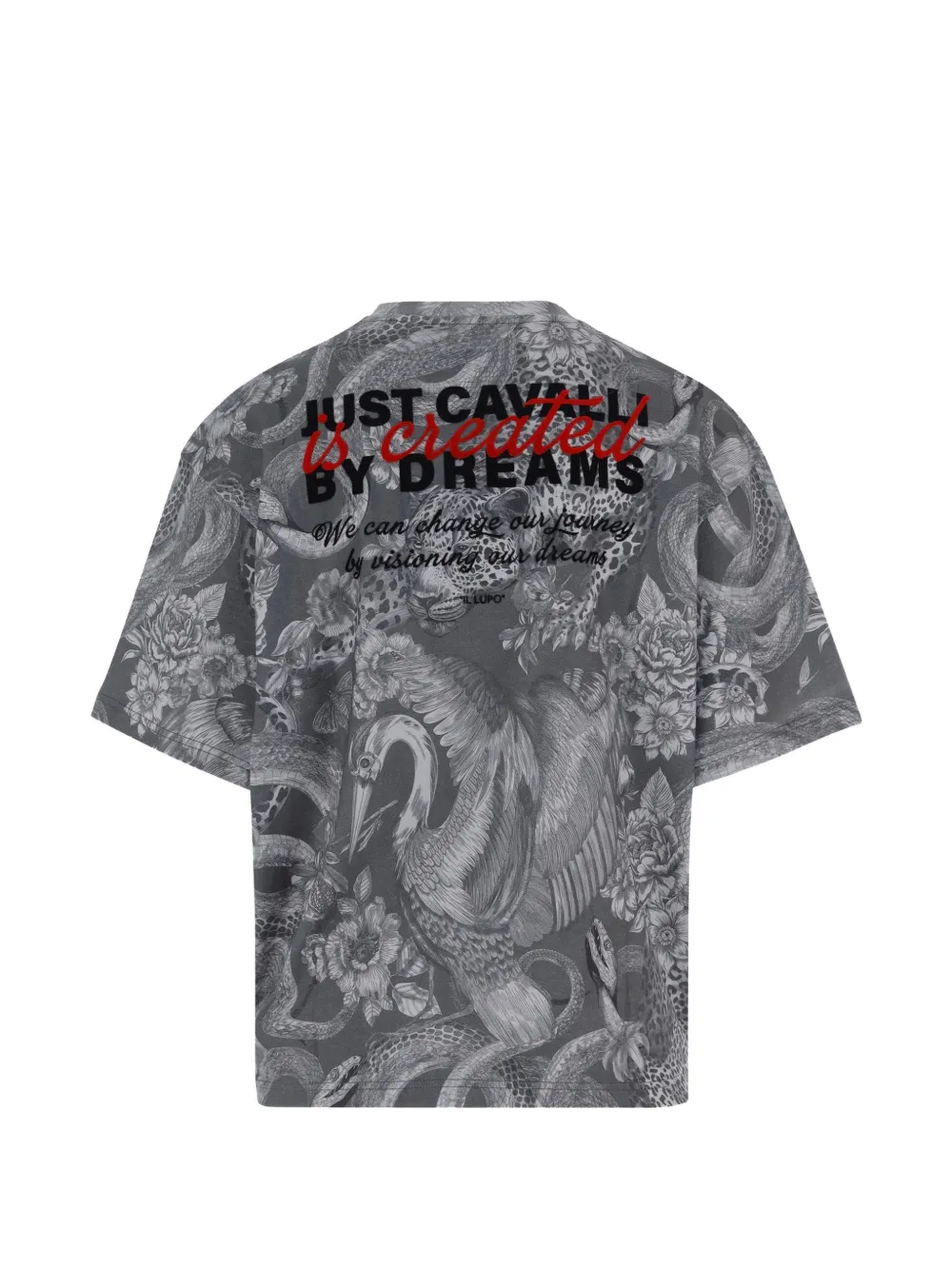 Just Cavalli T-shirt met dierenprint en logo-print Grijs