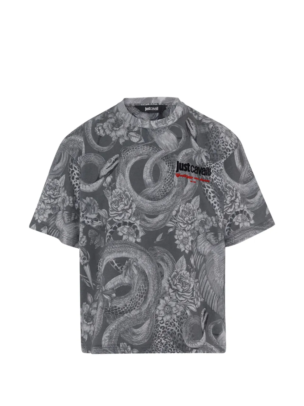 Just Cavalli animal-print logo-print T-shirt