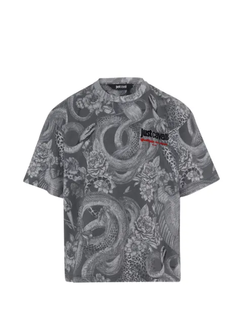 Just Cavalli animal-print logo-print T-shirt