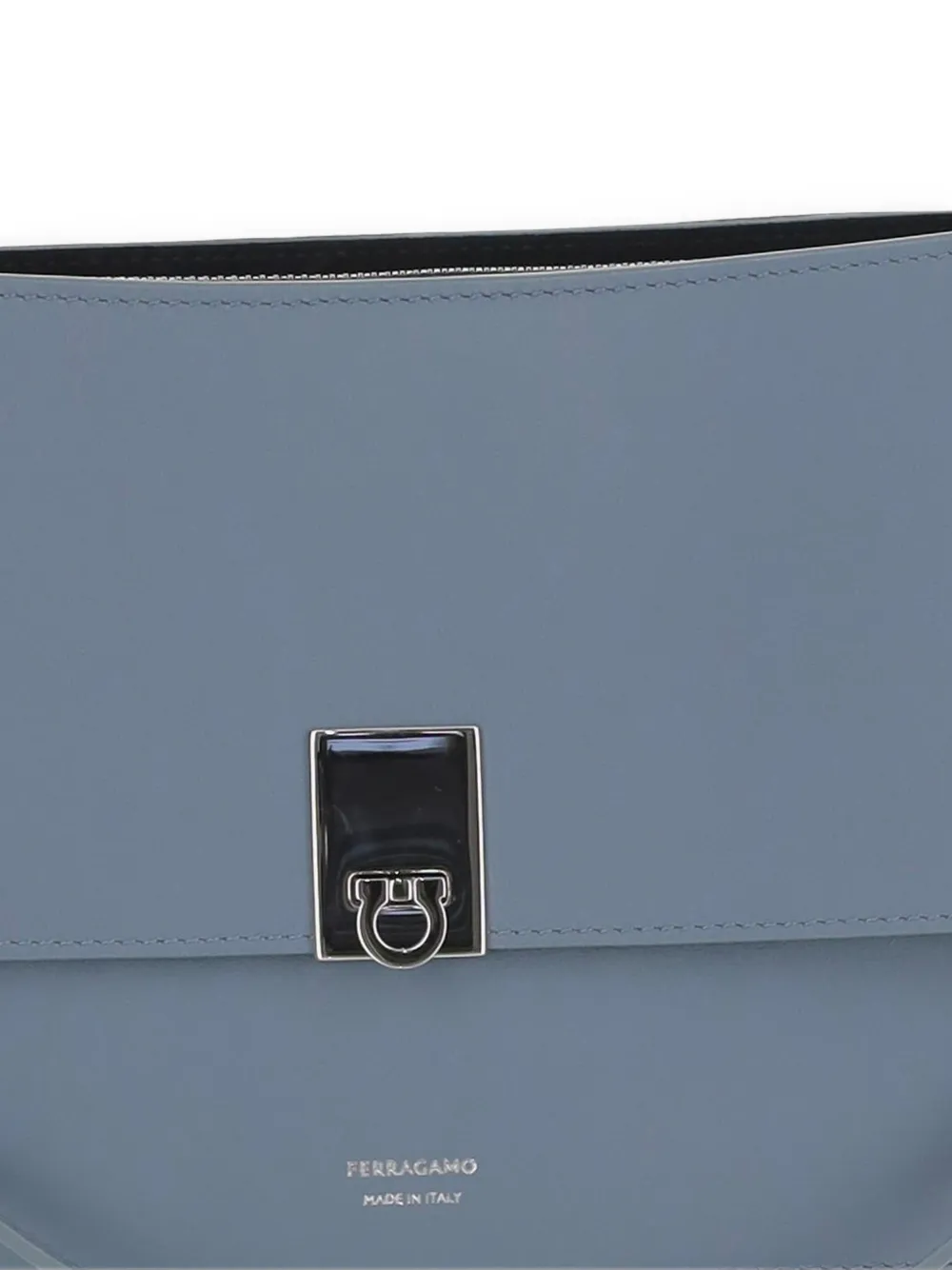 Ferragamo Gancini leren schoudertas met gesp Blauw