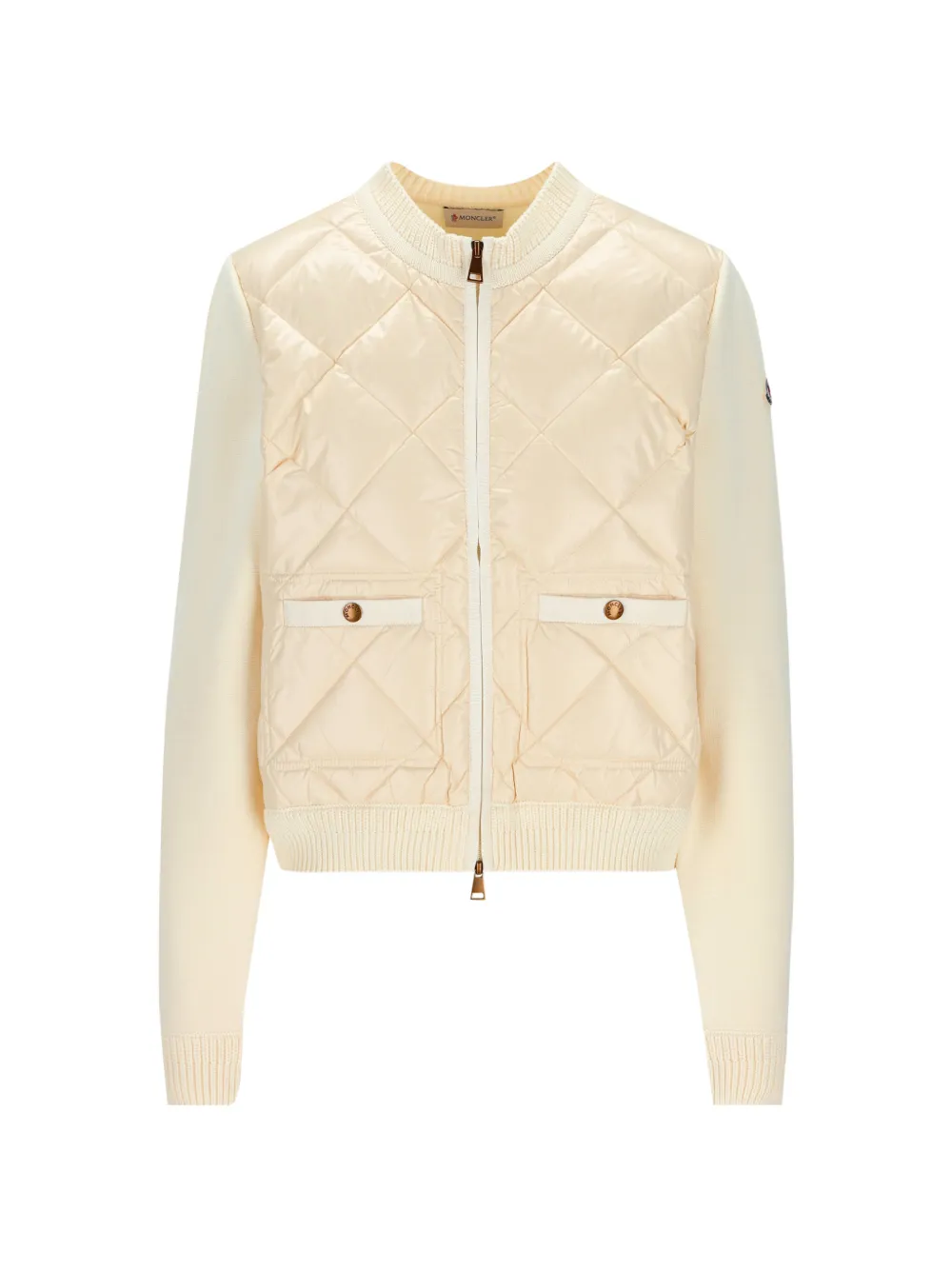 Moncler coton padded cardigan Beige