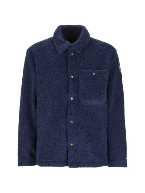 Napapijri logo-embroidered fleece shirt jacket