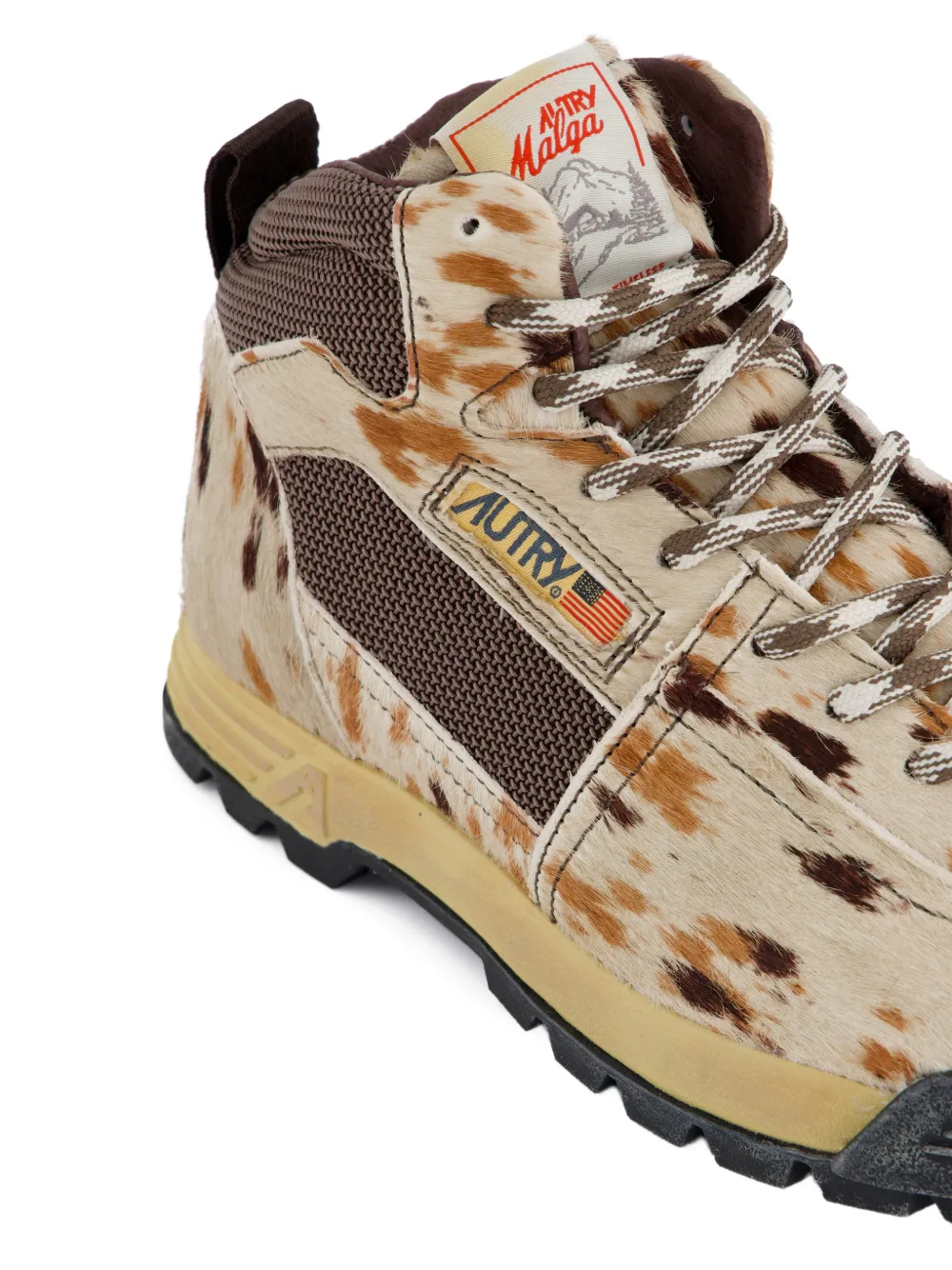 Autry Malga cow-print boots Beige