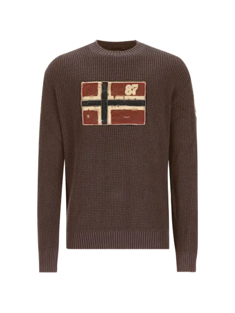 Napapijri Archive logo-patch waffle-knit sweater