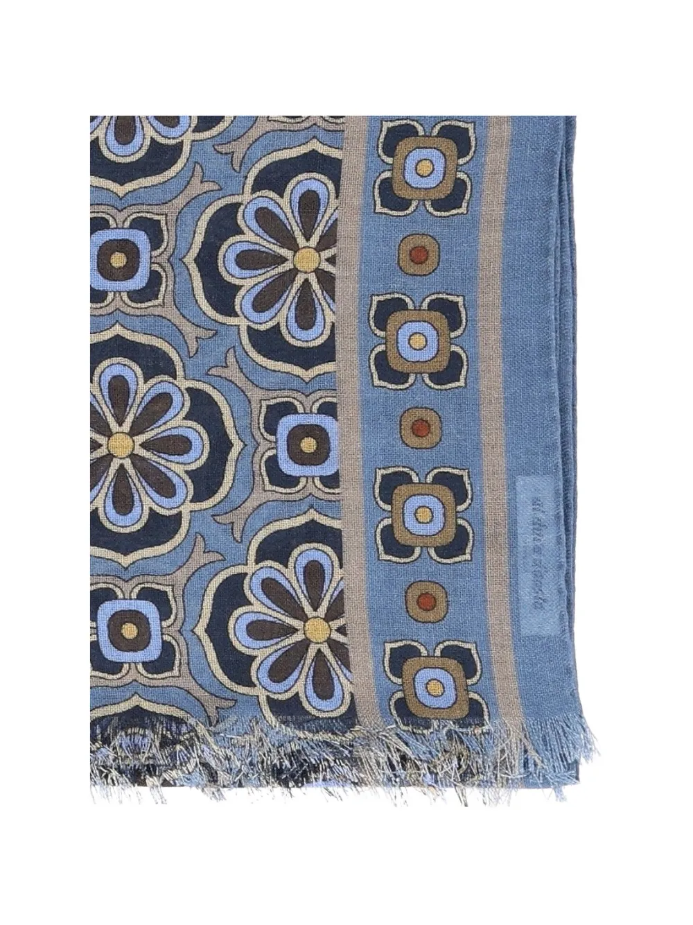 Al Duca D’Aosta 1902 floral-print wool scarf - Blu