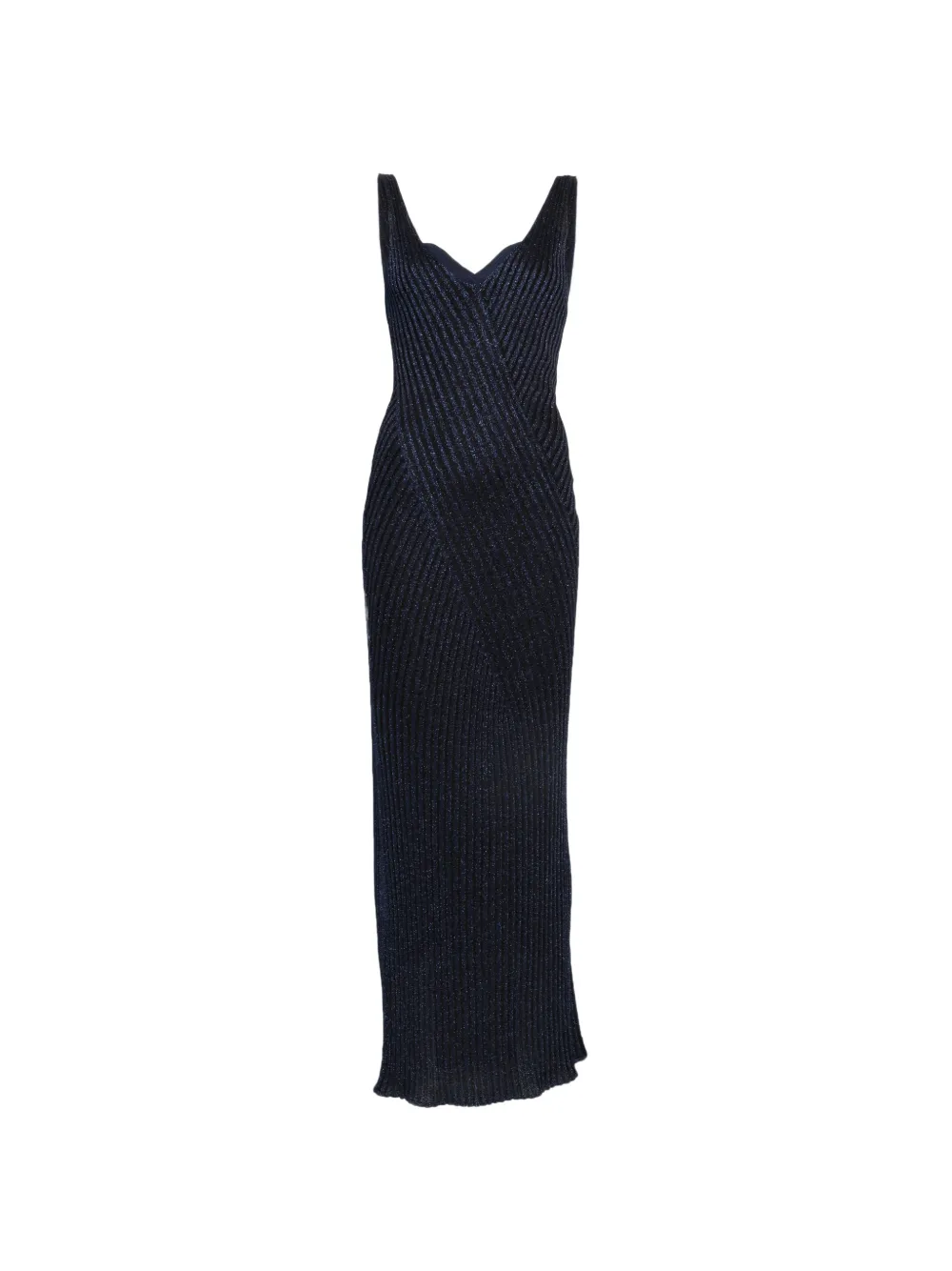 Missoni ribbed-knit metallic-effect maxi dress - Blu
