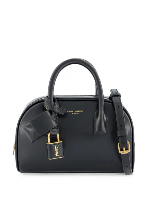 Saint Laurent logo-plaque leather tote bag