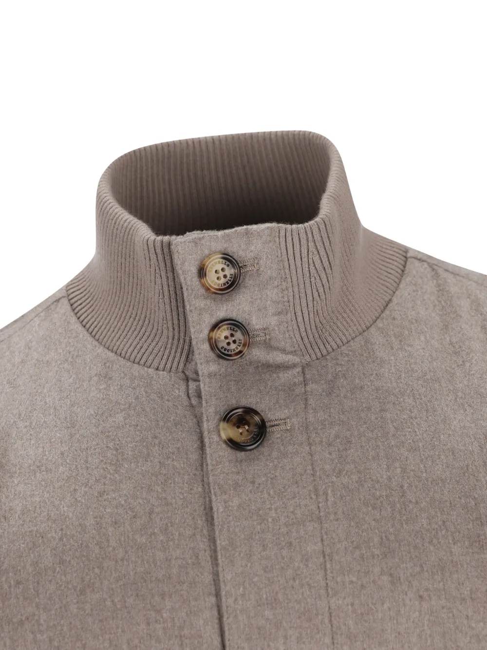 Brunello Cucinelli Bodywarmer met geribbelde afwerking en knopen Grijs