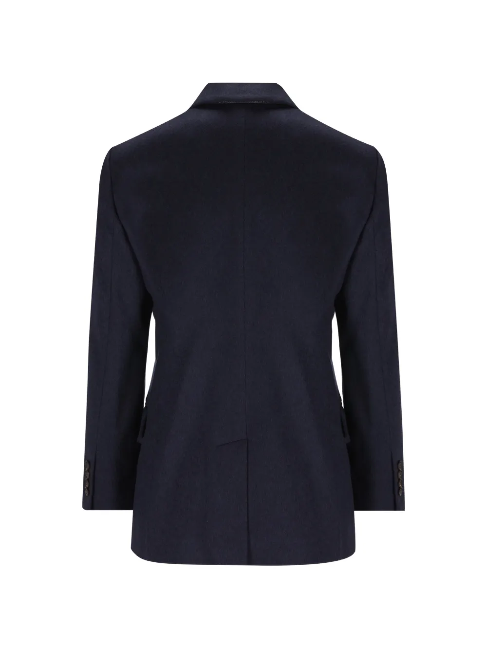 Brunello Cucinelli Blazer met dubbele rij knopen en puntige revers Blauw