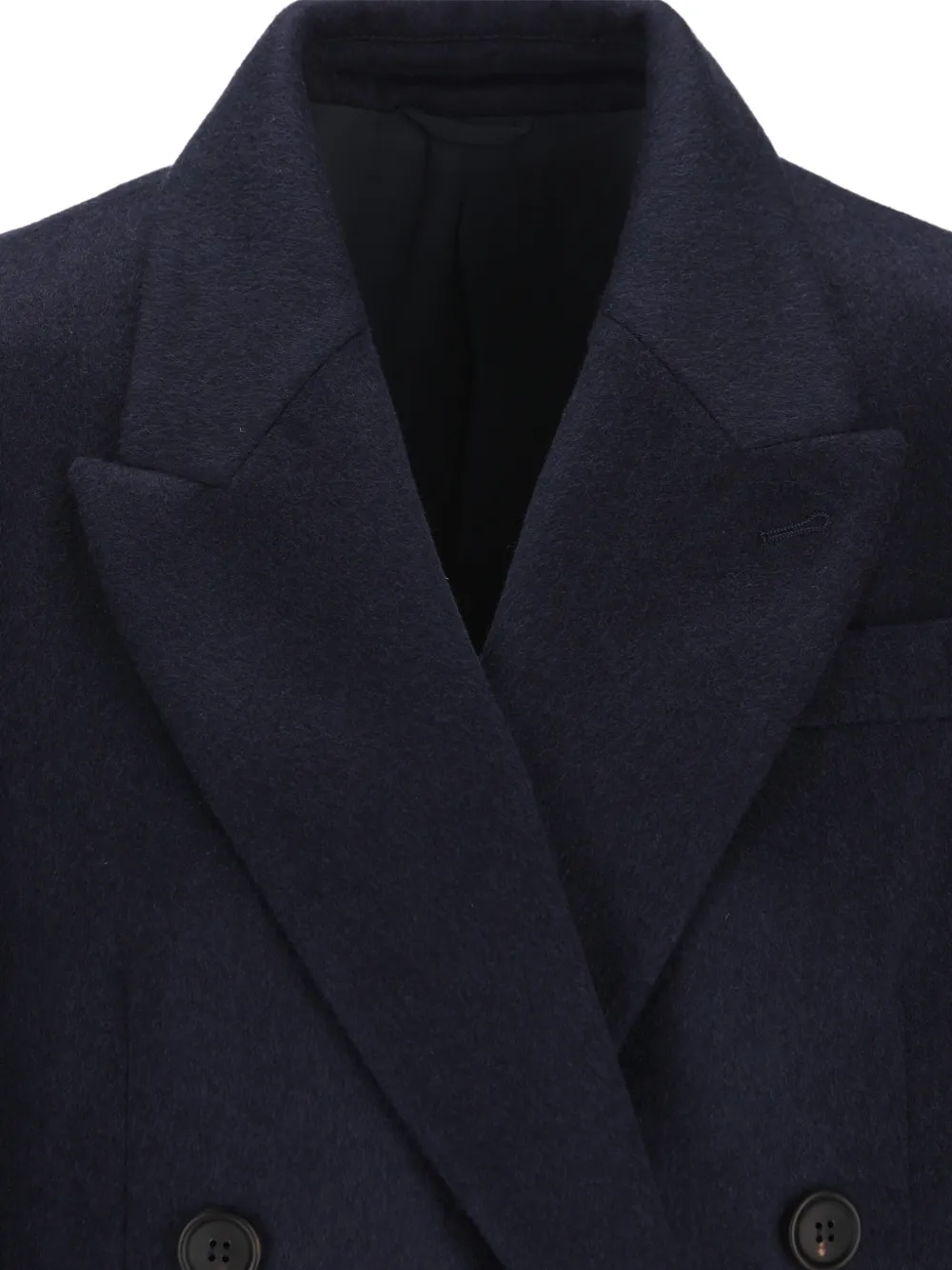 Brunello Cucinelli Blazer met dubbele rij knopen en puntige revers Blauw