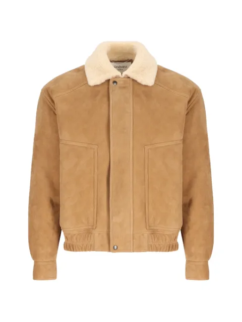 Saint Laurent shearling-collar suede jacket