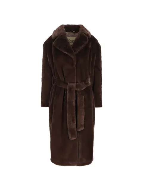 Herno belted faux-fur coat