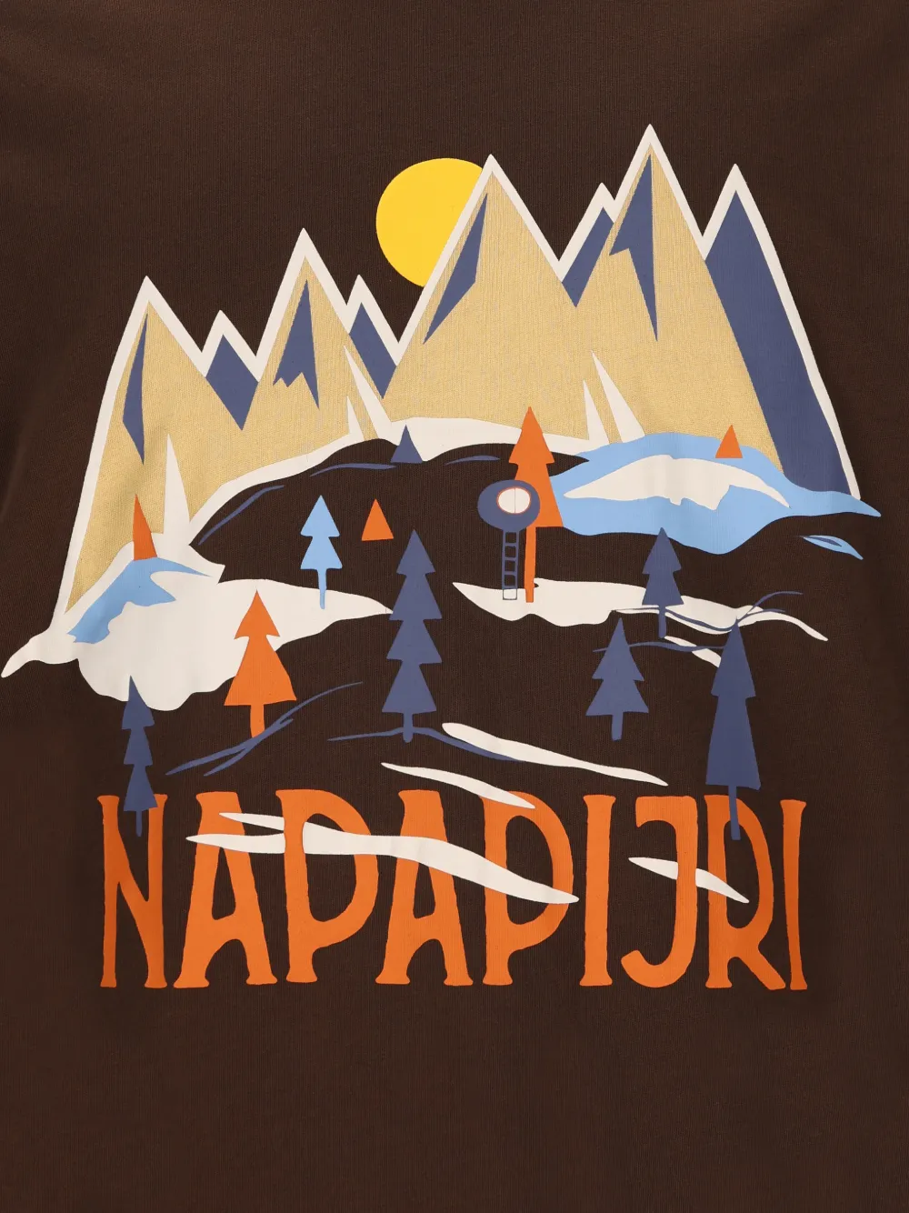 Napapijri T-shirt met grafische print en lange mouwen Bruin