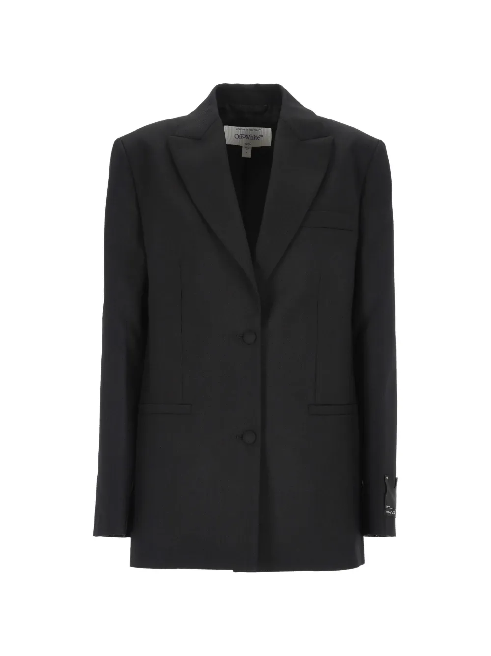 Off-White logo-print single-breasted jacket - Nero