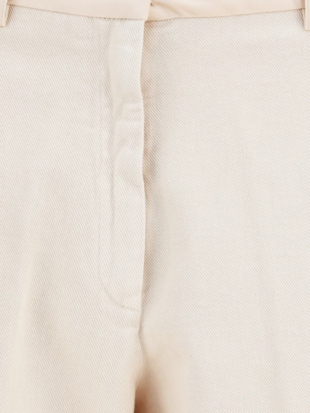 Forte Straight broek met riemlussen Beige