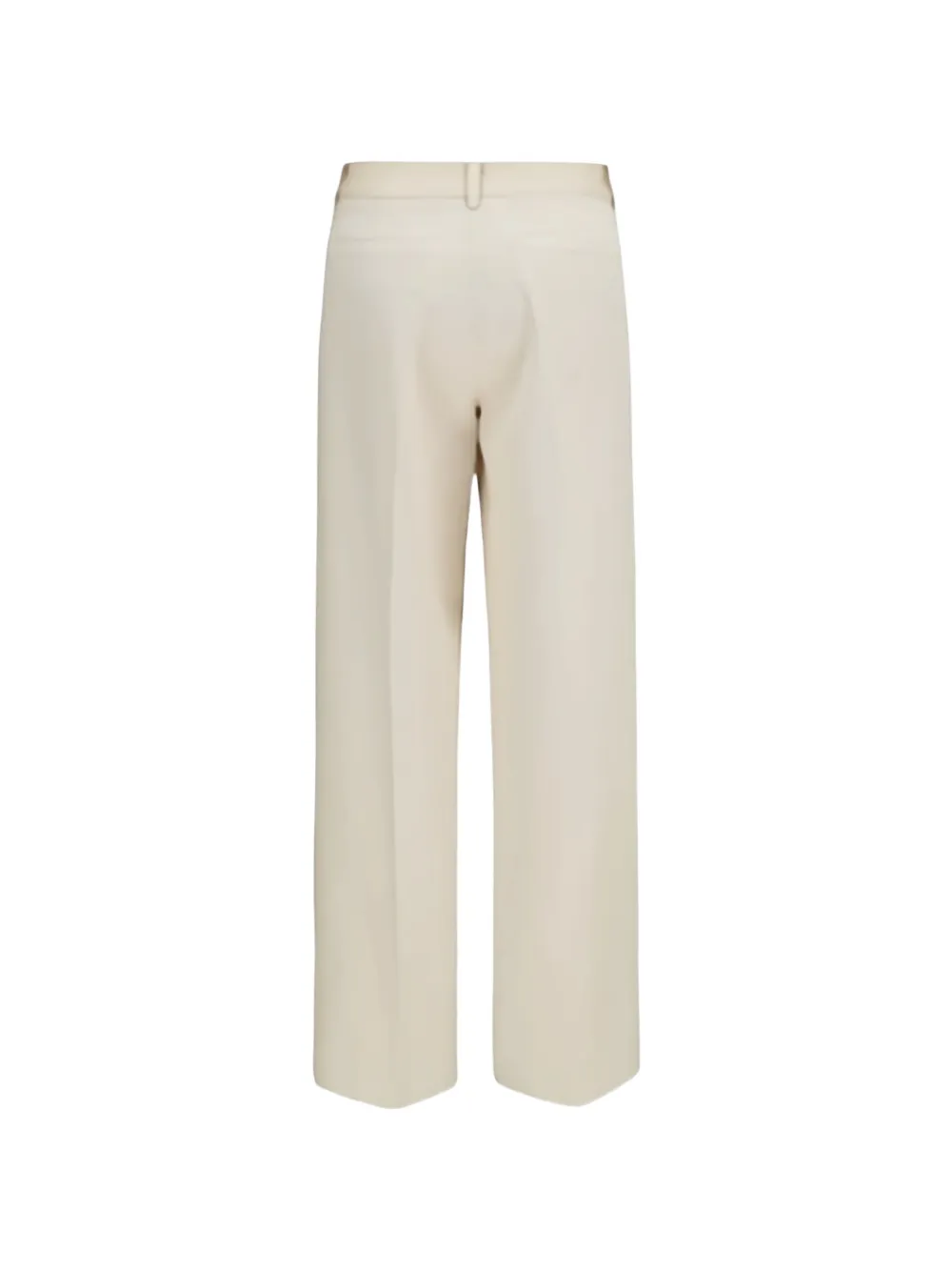 Forte Straight broek met riemlussen Beige