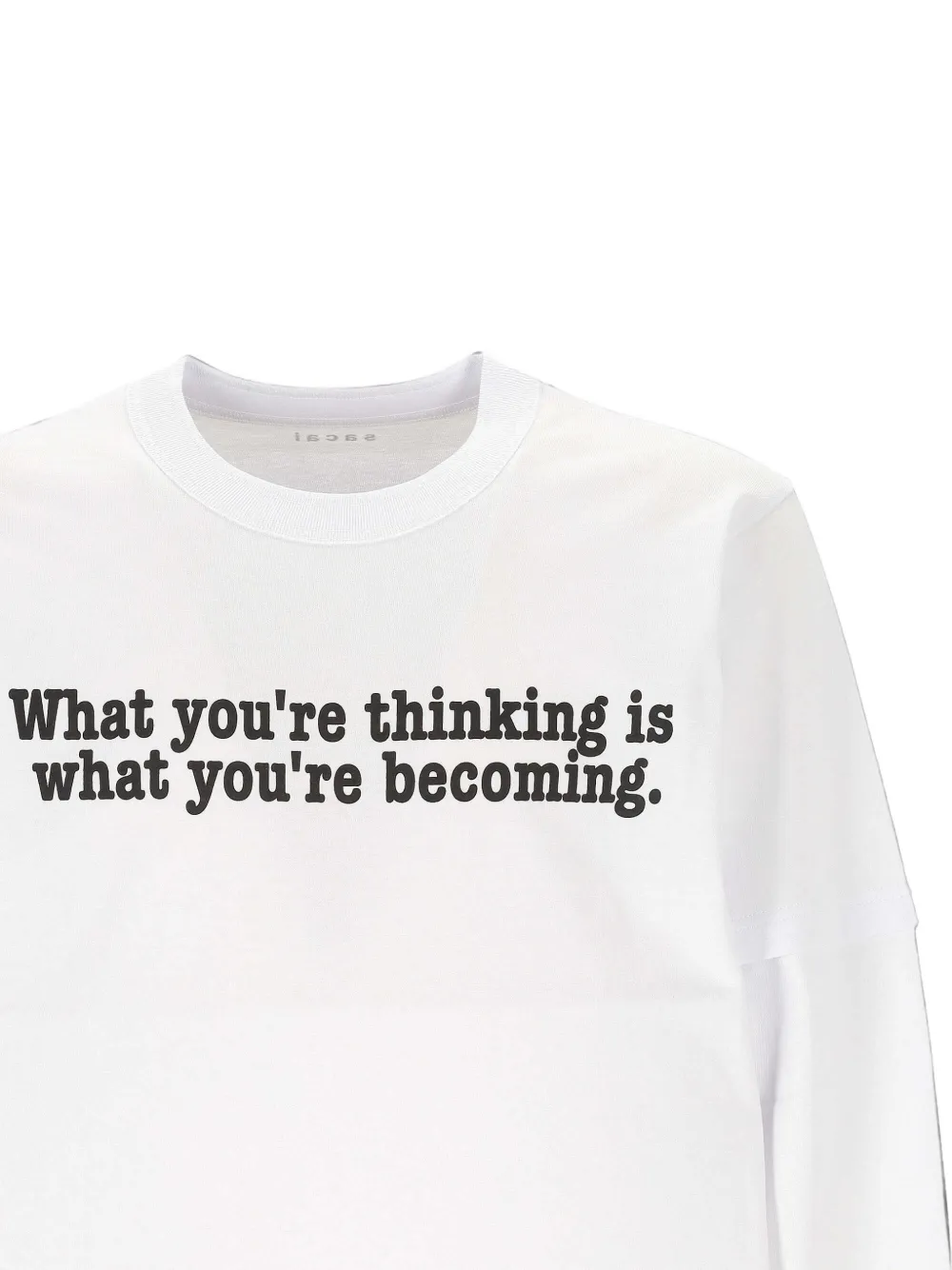 sacai Muhammad Ali T-shirt met gelaagde mouwen Wit