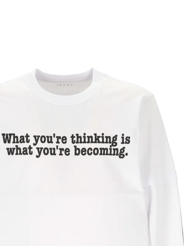 Sacai Muhammad Ali layered-sleeve t-shirt | White | FARFETCH PH