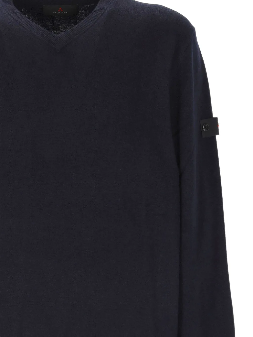 Peuterey Trui met V-hals en logopatch Blauw
