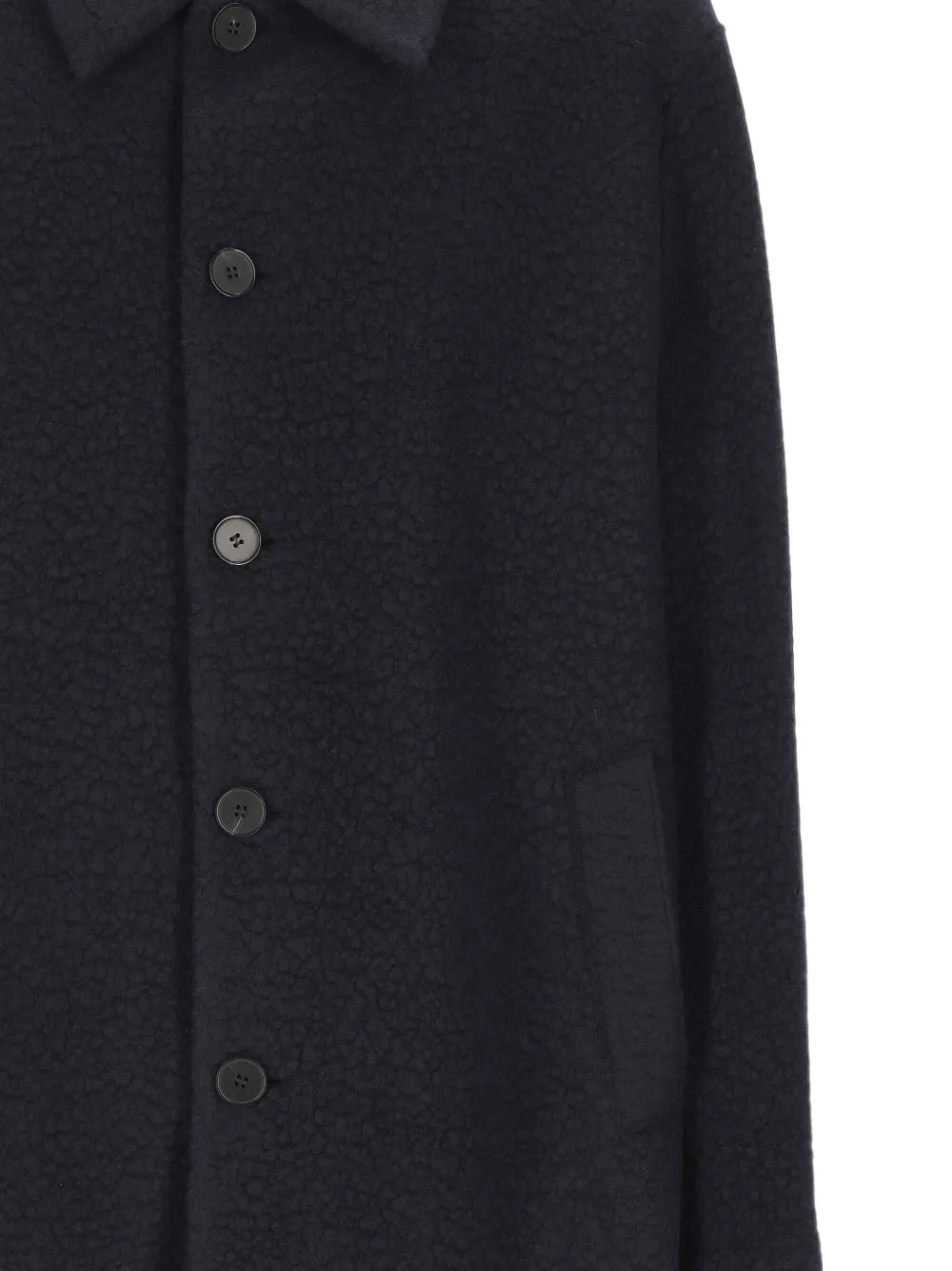 Harris Wharf London Jas met enkele rij knopen en bouclé-textuur Blauw
