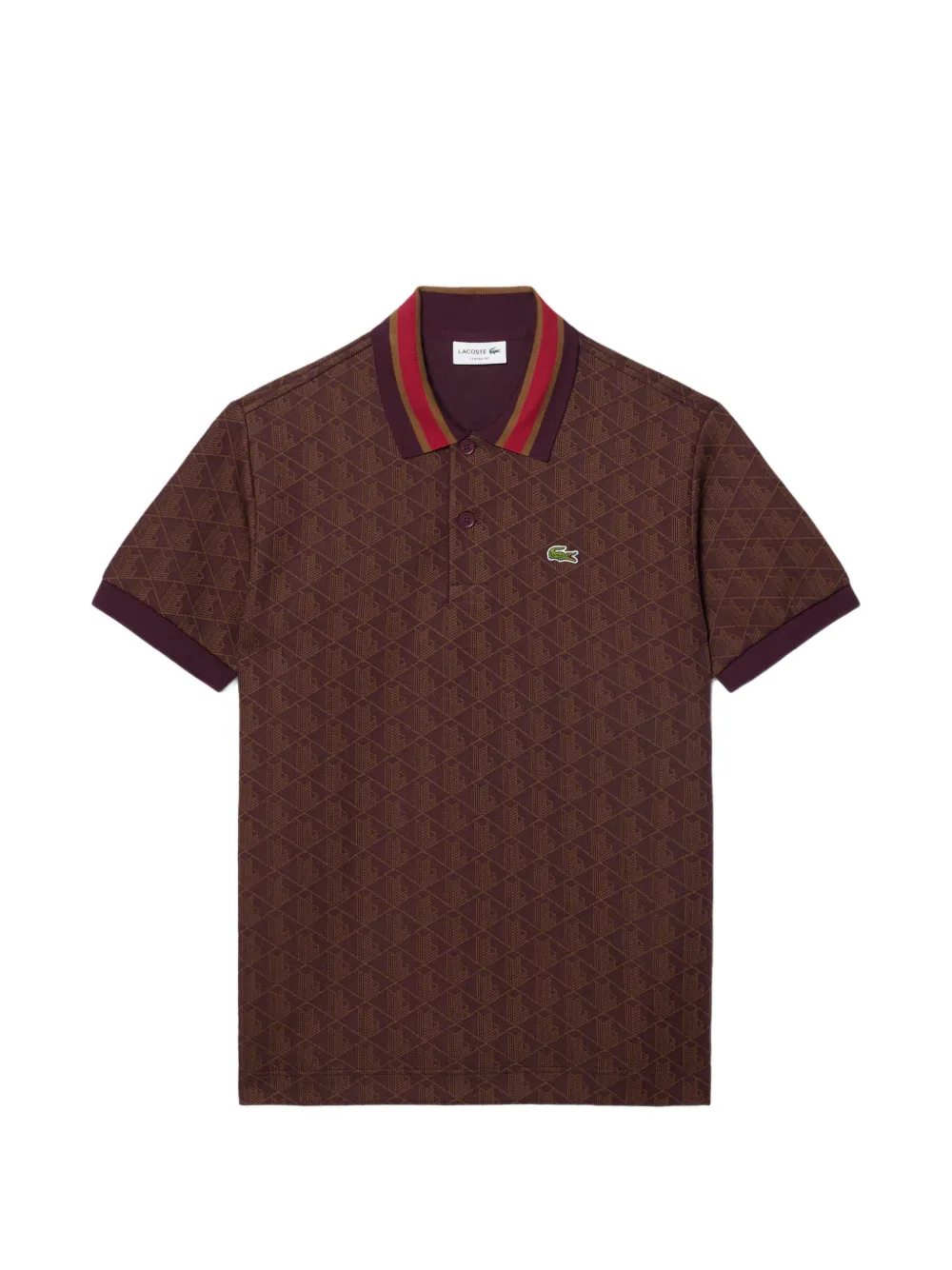 Lacoste monogram-jacquard polo shirt
