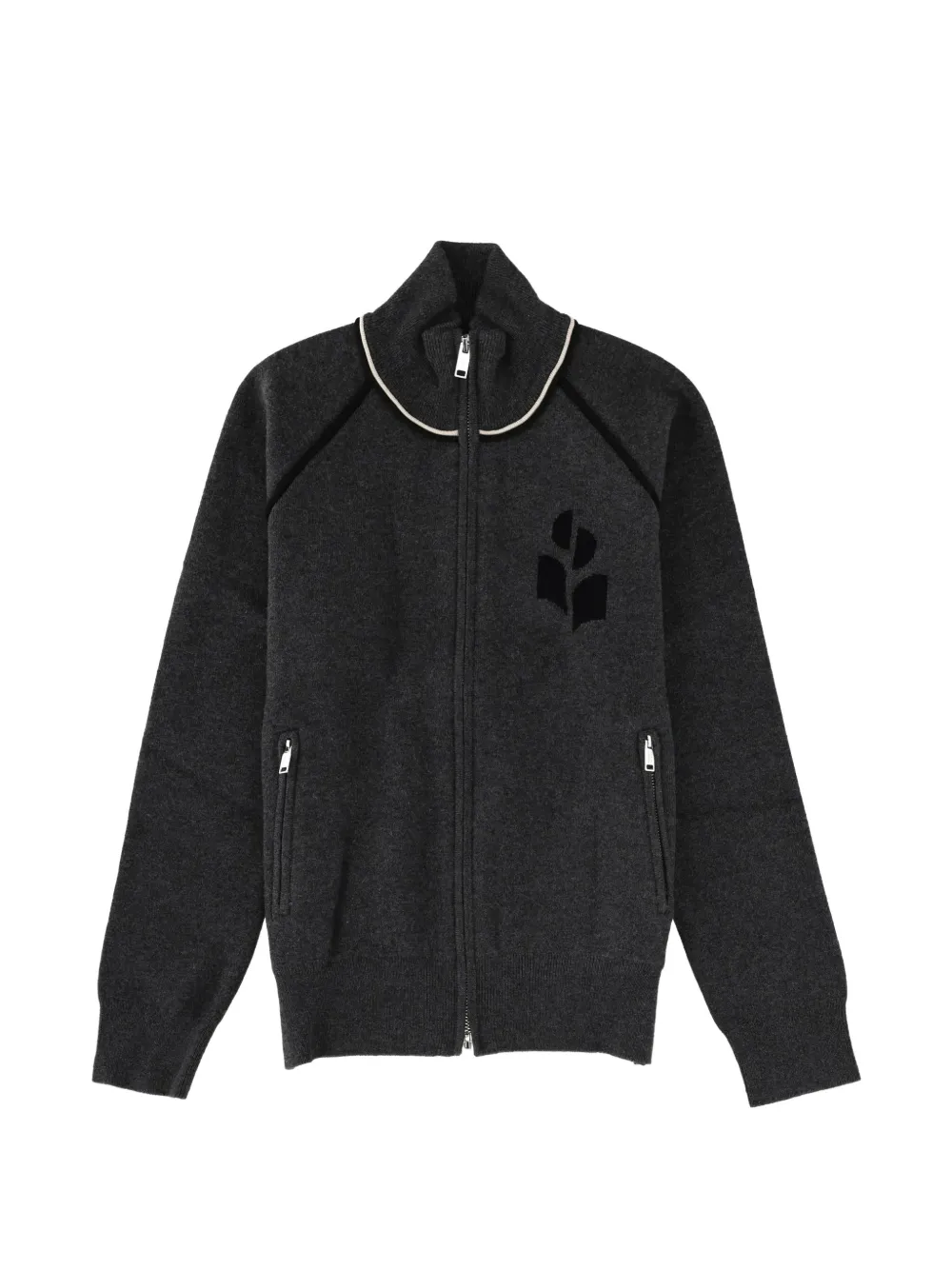 MARANT ÉTOILE Sergio logo-embroidered zip-up cardigan - women - Cotton/Viscose/Wool/Polyamide/Polyester/Elastane/Cotton/Wool/Polyamide/Polyester/...