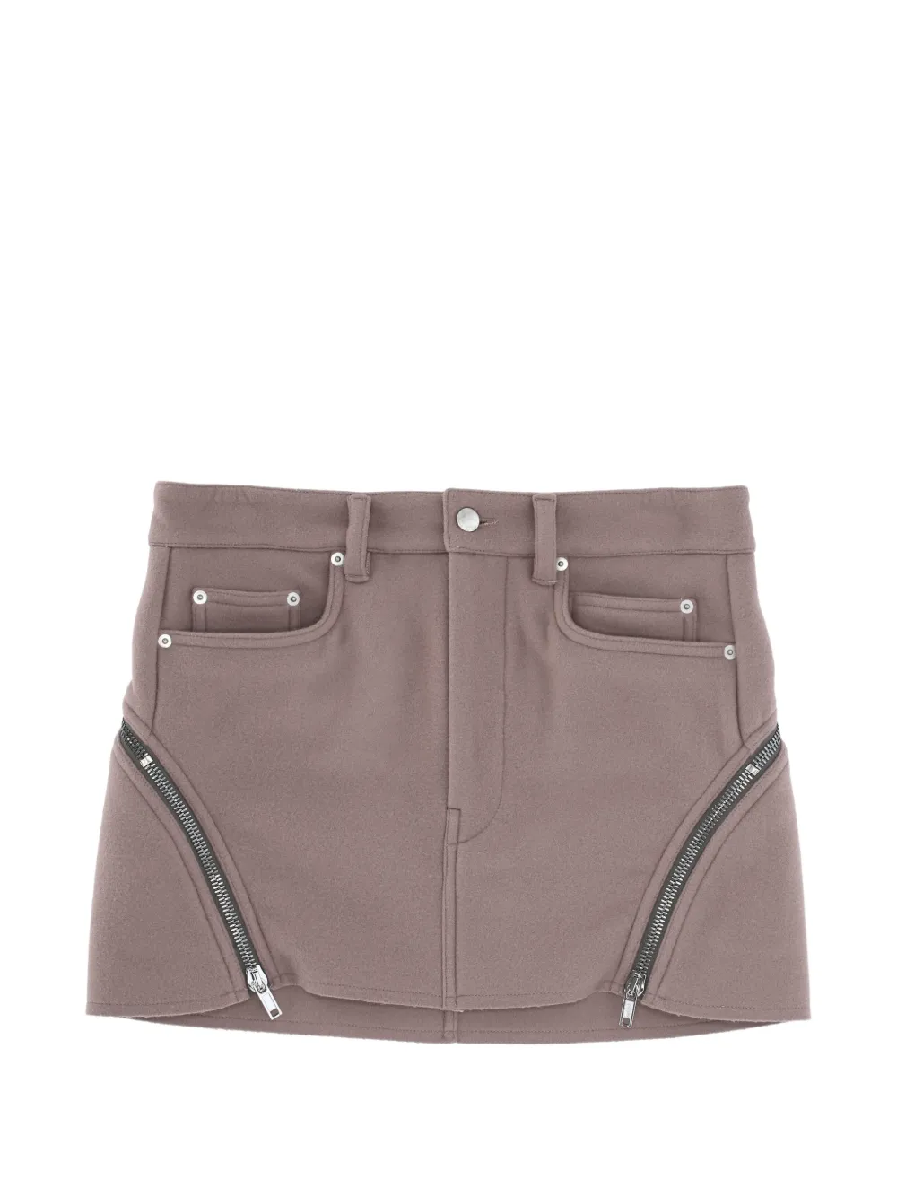 Rick Owens zip-detail wool mini skirt - Rosa