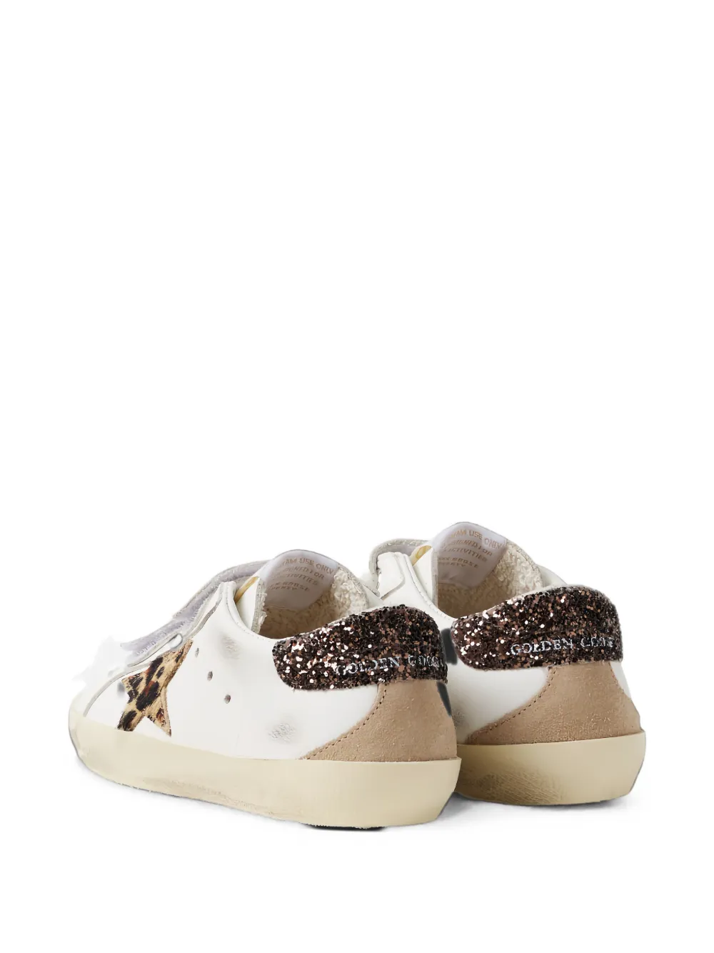 Golden Goose Kids Old School leopard-print sneakers Wit