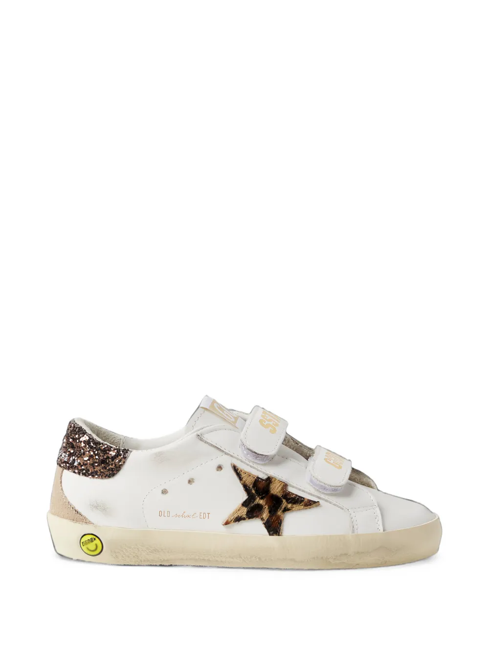 Golden Goose Kids Old School leopard-print sneakers Wit