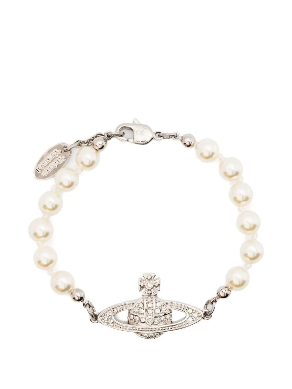 Vivienne Westwood Bracciale Orb con perle sintetiche - Argento