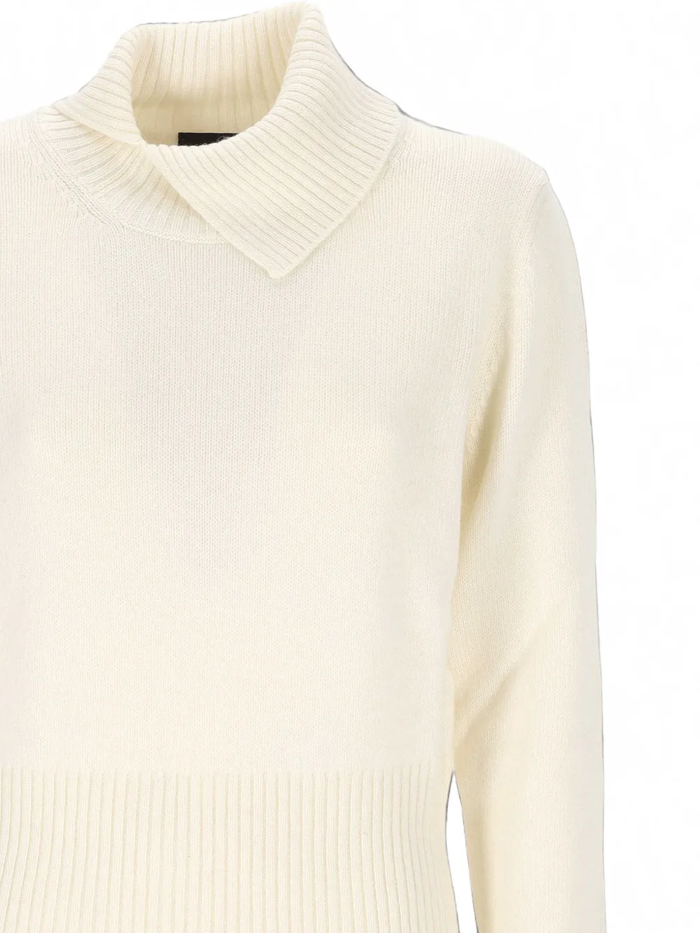 Gran Sasso Ribgebreide trui met sjaalkraag Beige