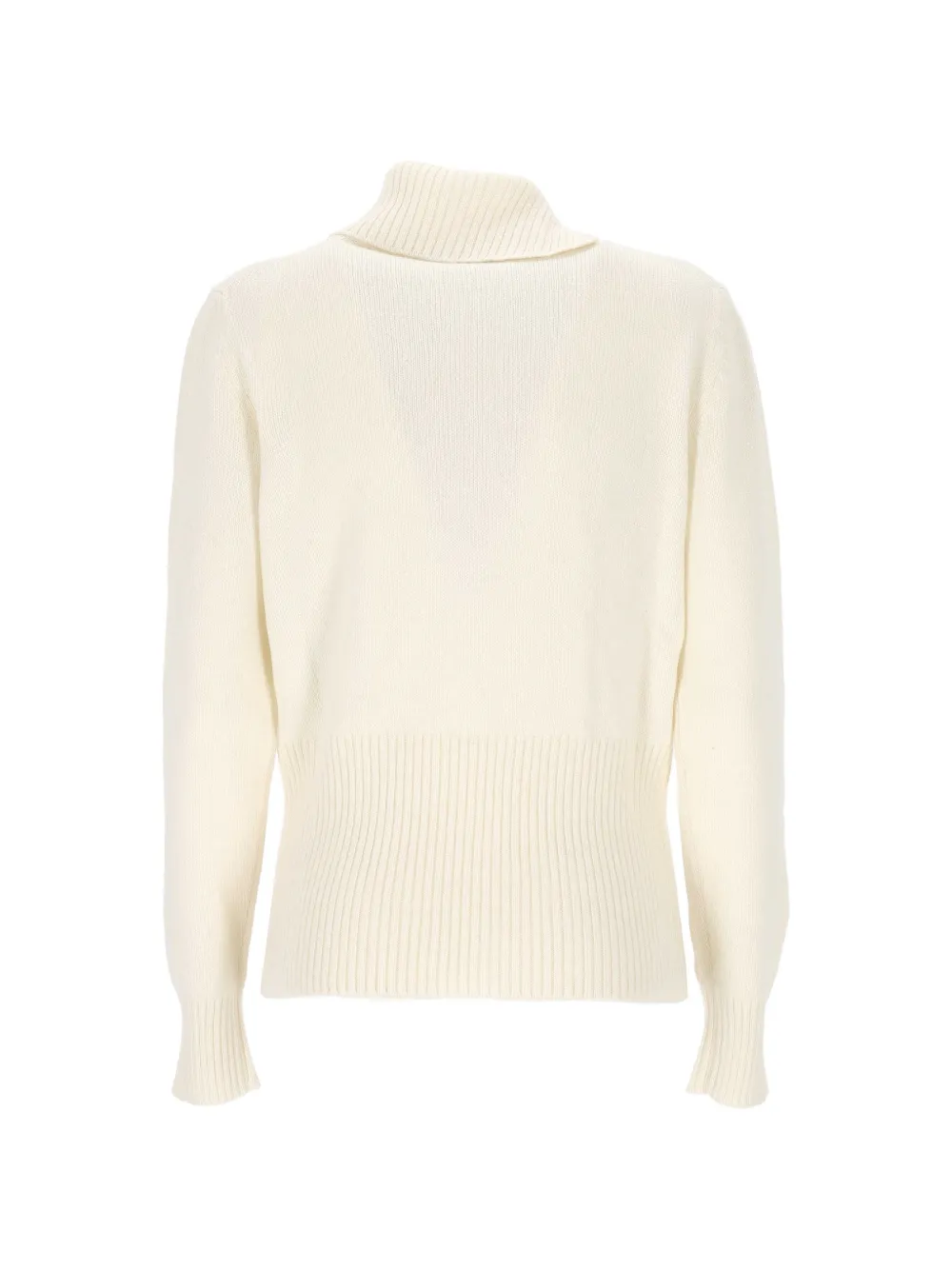 Gran Sasso Ribgebreide trui met sjaalkraag Beige