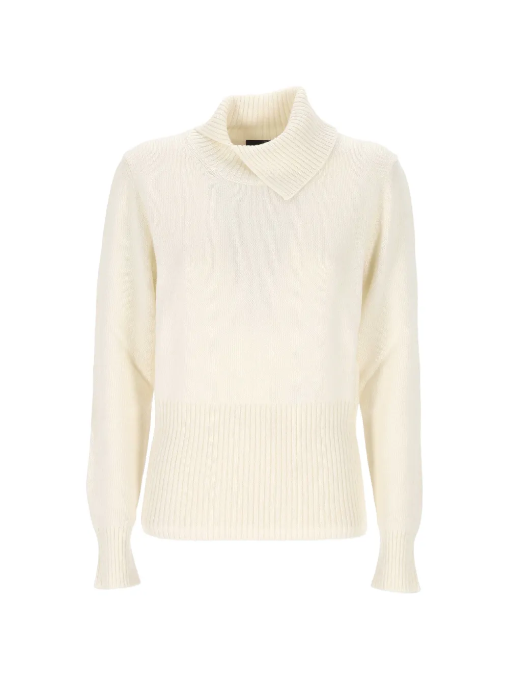 Gran Sasso Ribbed-knit Shawl-collar Sweater In Neutral