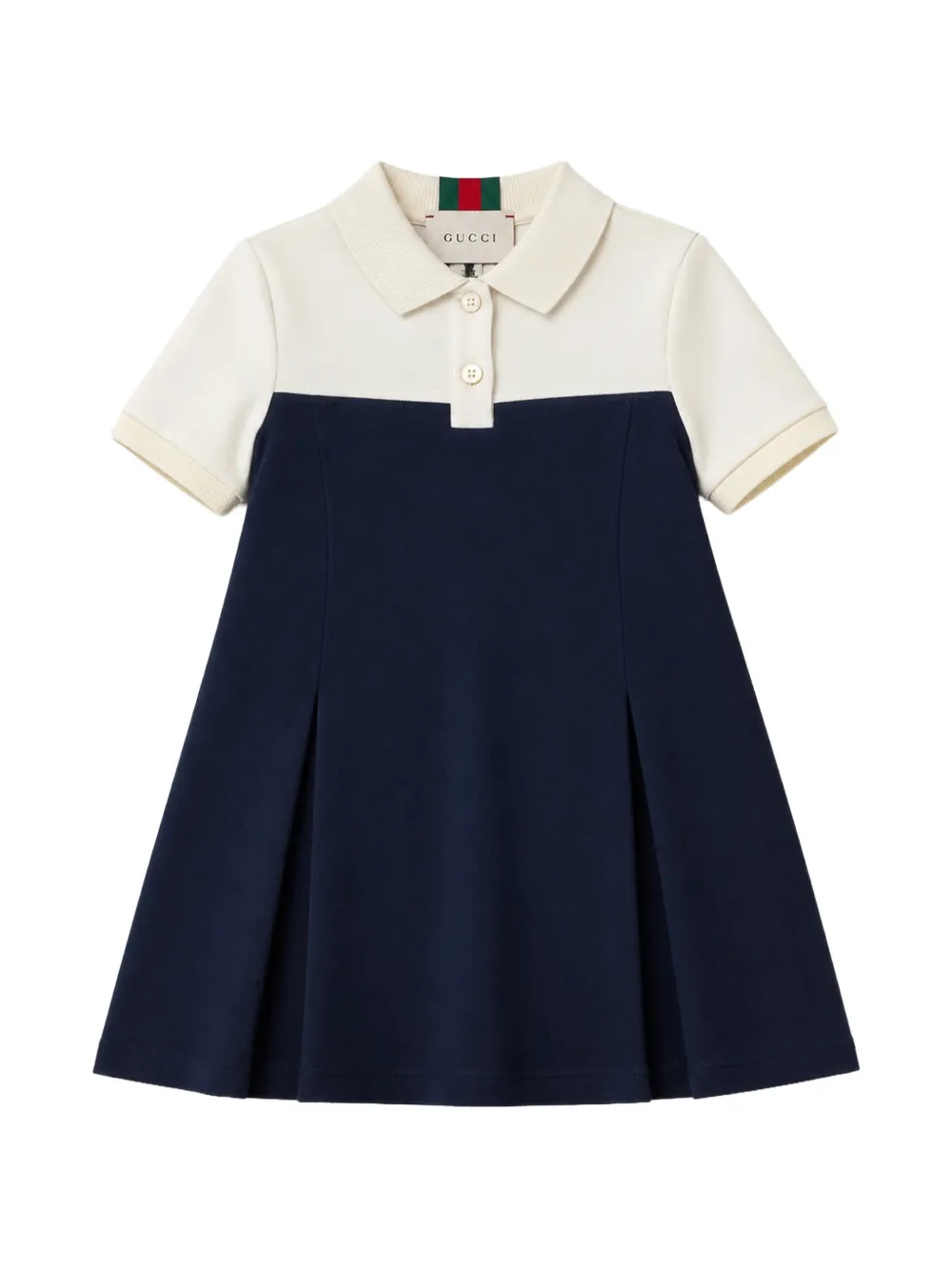 Gucci Kids Faltenkleid in Colour-Block-Optik - Blau
