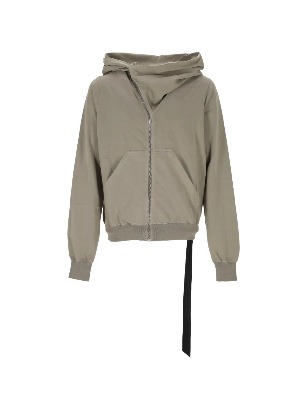 Rick Owens DRKSHDW asymmetric zip-up hoodie - Grigio