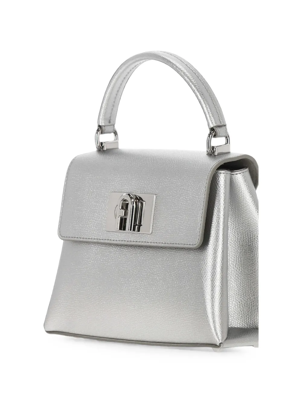 Furla Tas met metallic effect en handvat Zilver