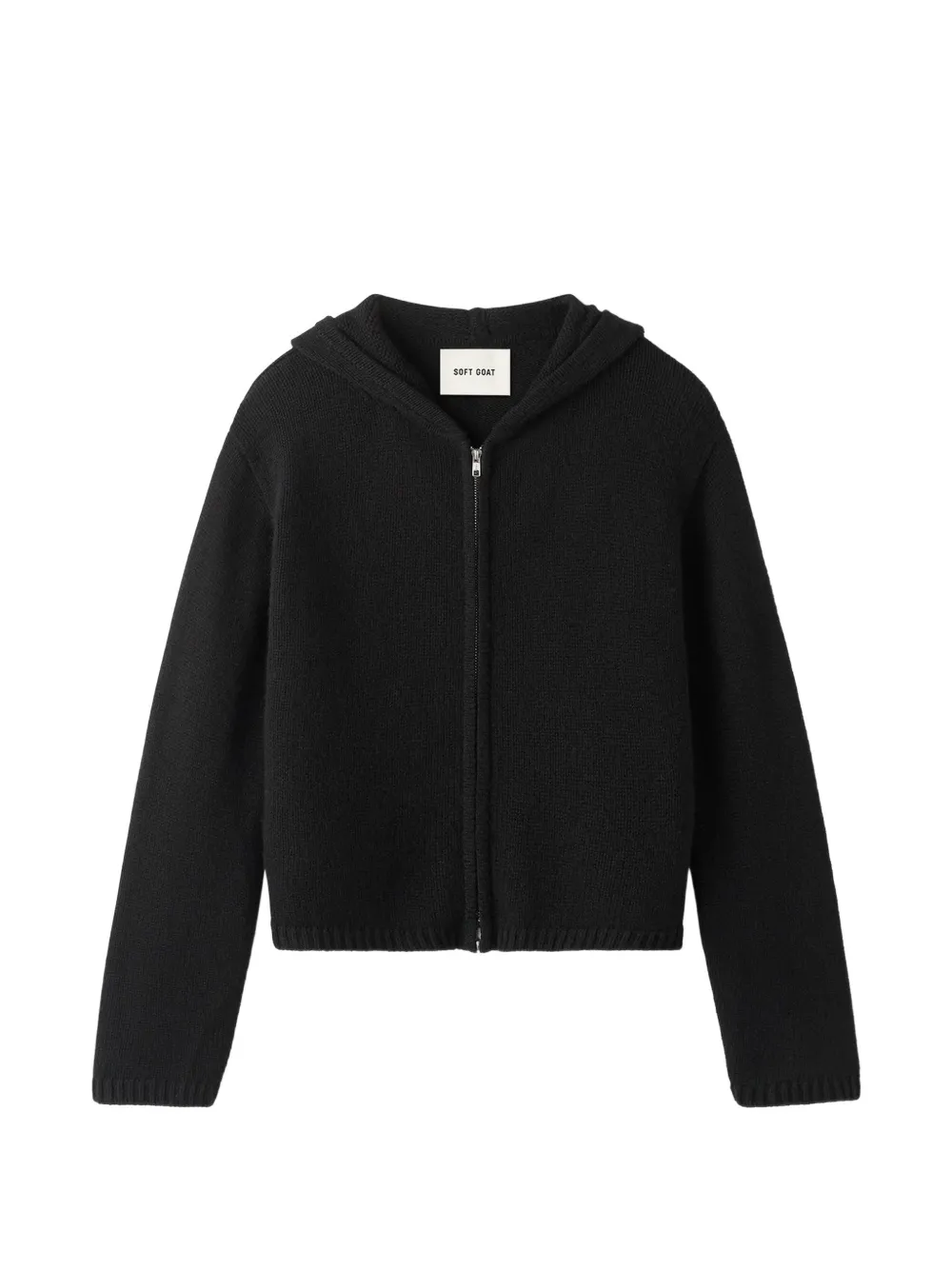 Soft Goat zip-up cashmere hoodie - Schwarz