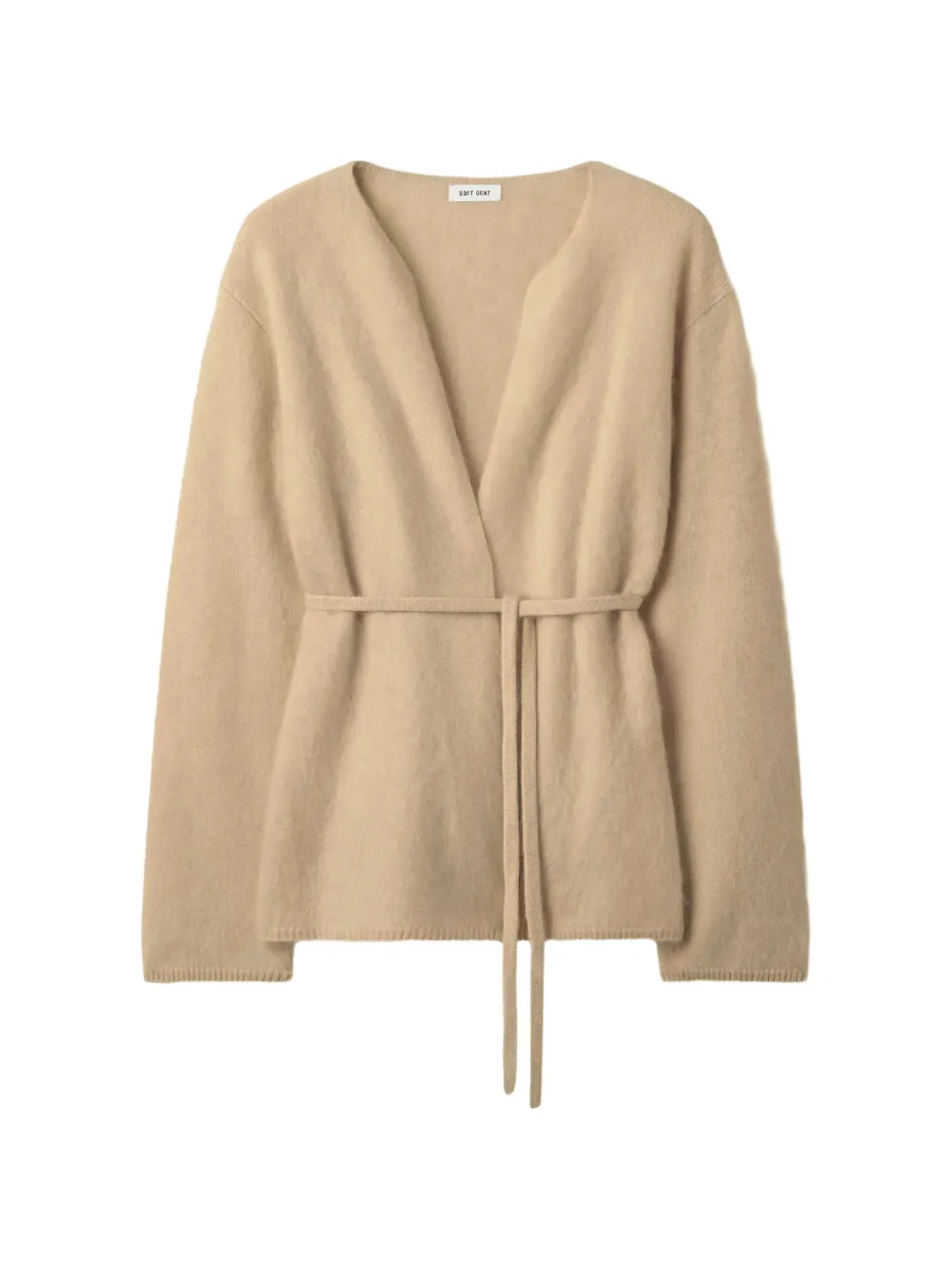 Soft Goat belted cashmere cardigan - Nude