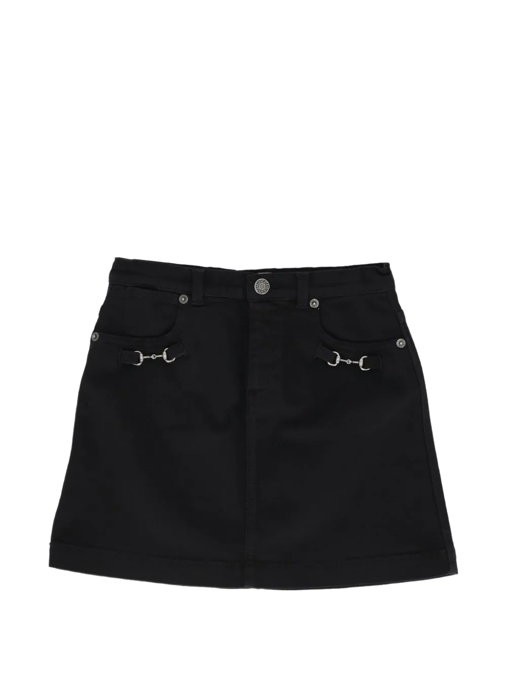 Gucci Kids Horsebit denim skirt - Schwarz