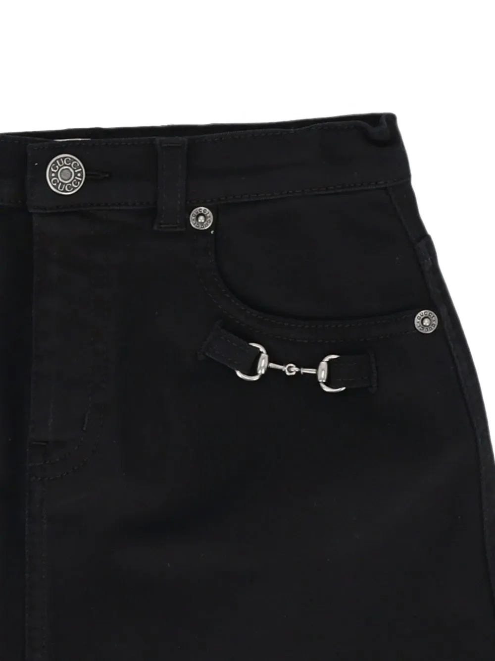 Gucci Kids Horsebit spijkerrok Zwart